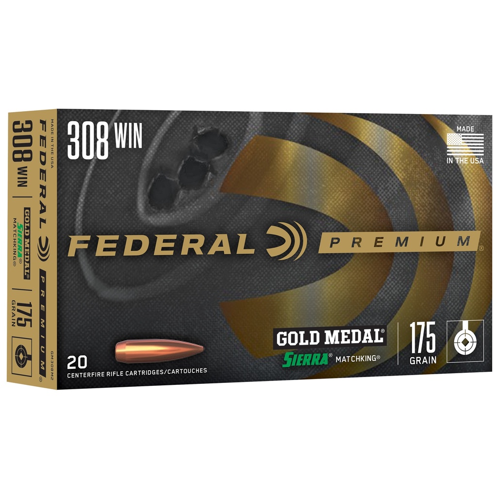 Federal FED GOLD MDL 308WN 175GR BTHP 20/200