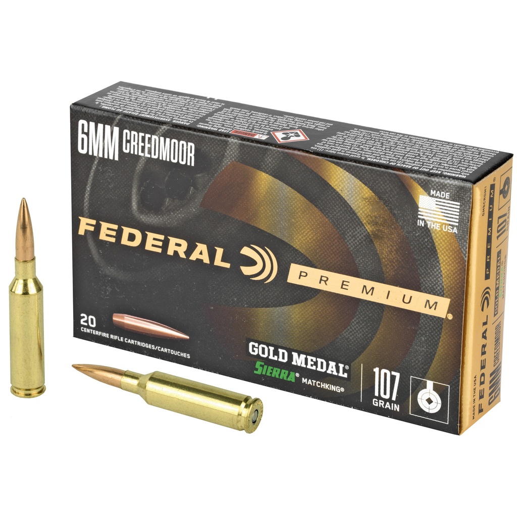 Federal FED GOLD MDL 6MM CM 107GR SMK 20/200
