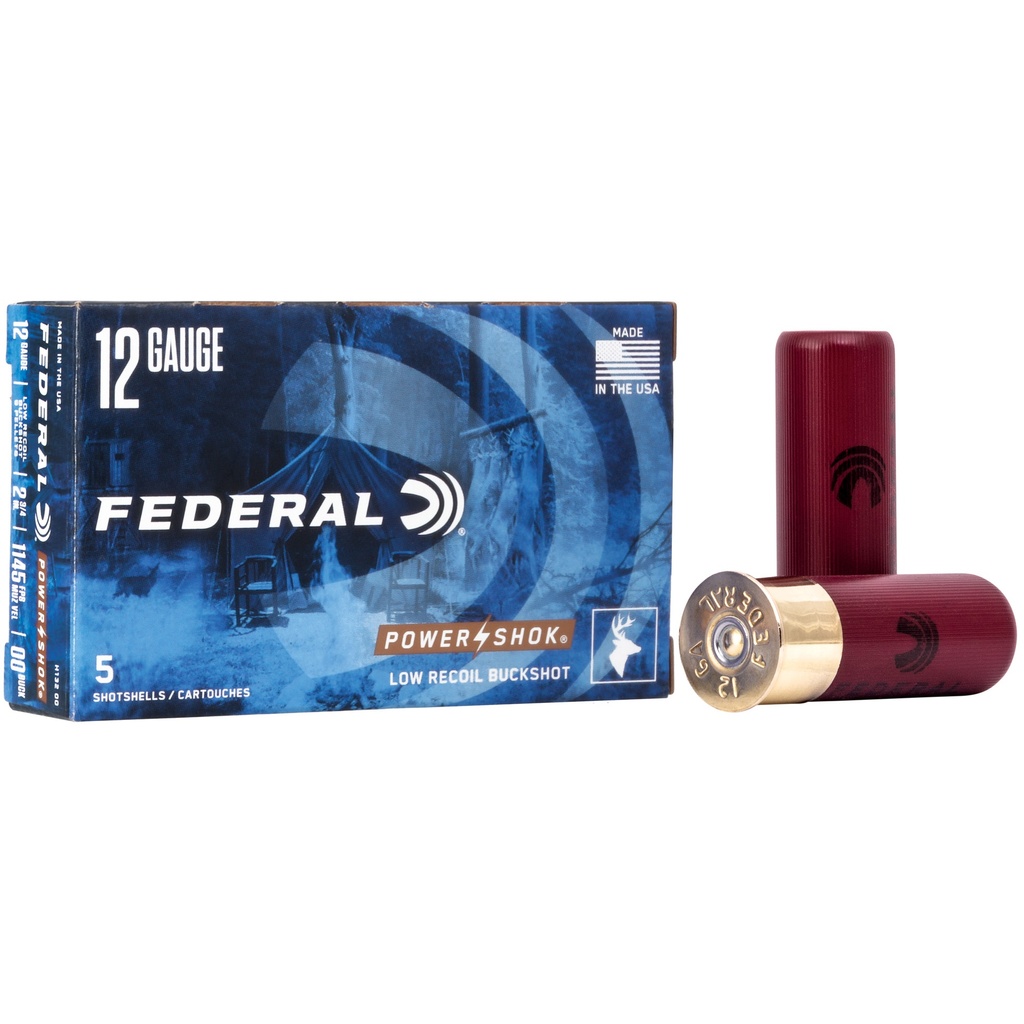 Federal FED PWRSHK 12GA 2.75 LR 00 BCK 5/250