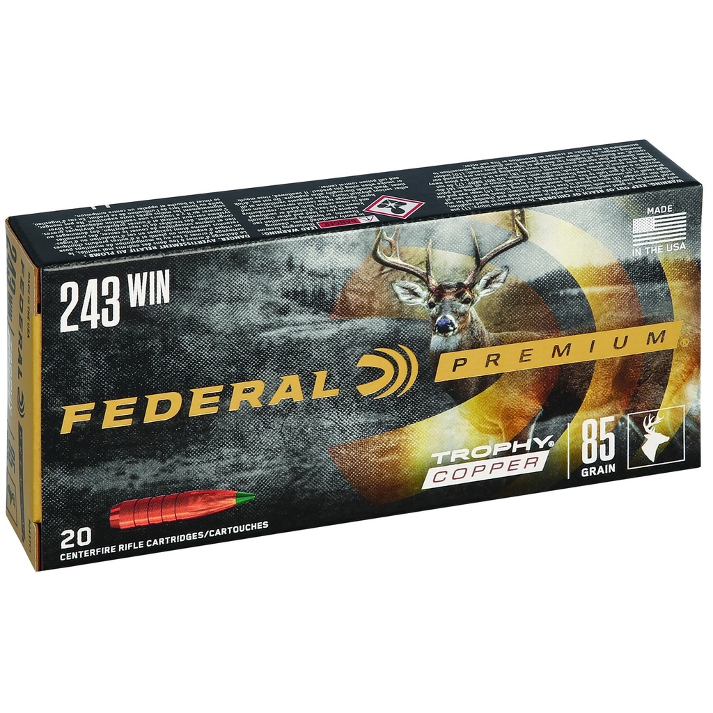 Federal FED PRM 243WIN 85GR TRPHY COPPER 20