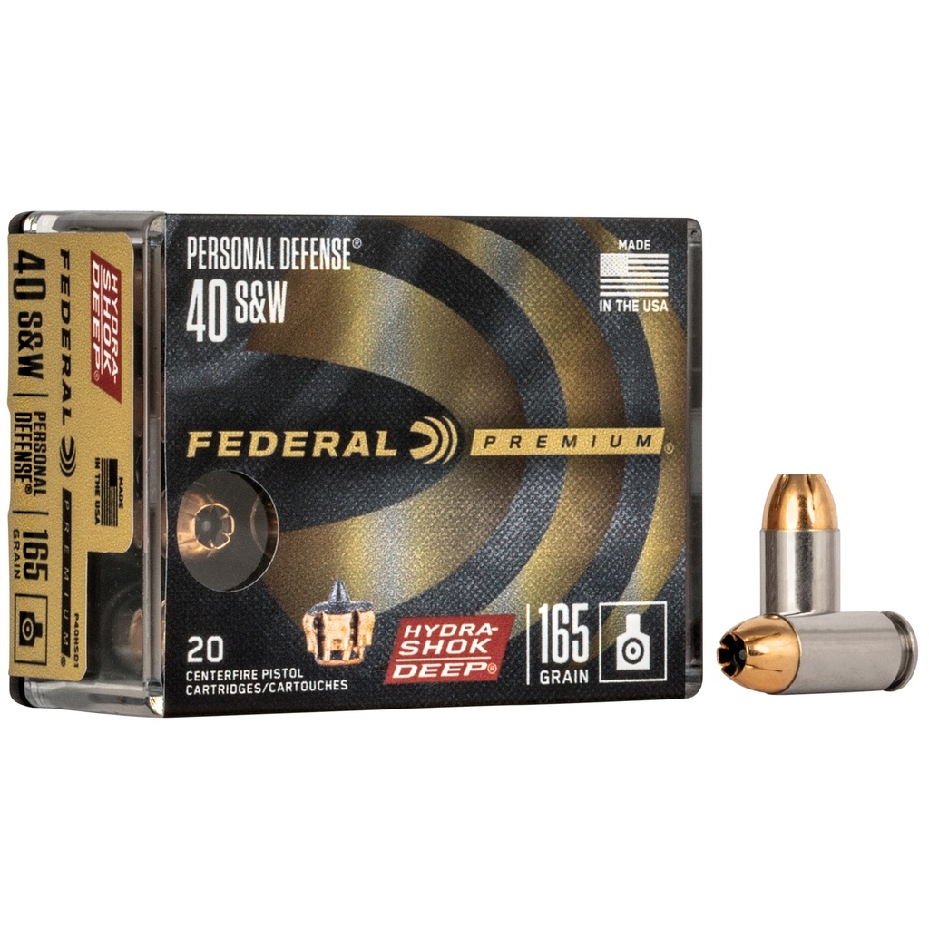 Federal FED HYDSHK DP 40S&W 165GR JHP 20/200