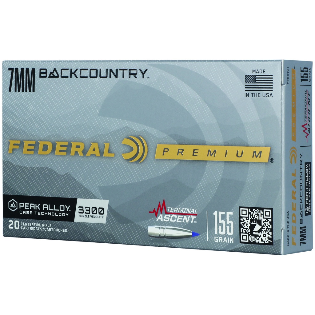 Federal FED TERM ASCENT 7MM BC 155GR 20/200