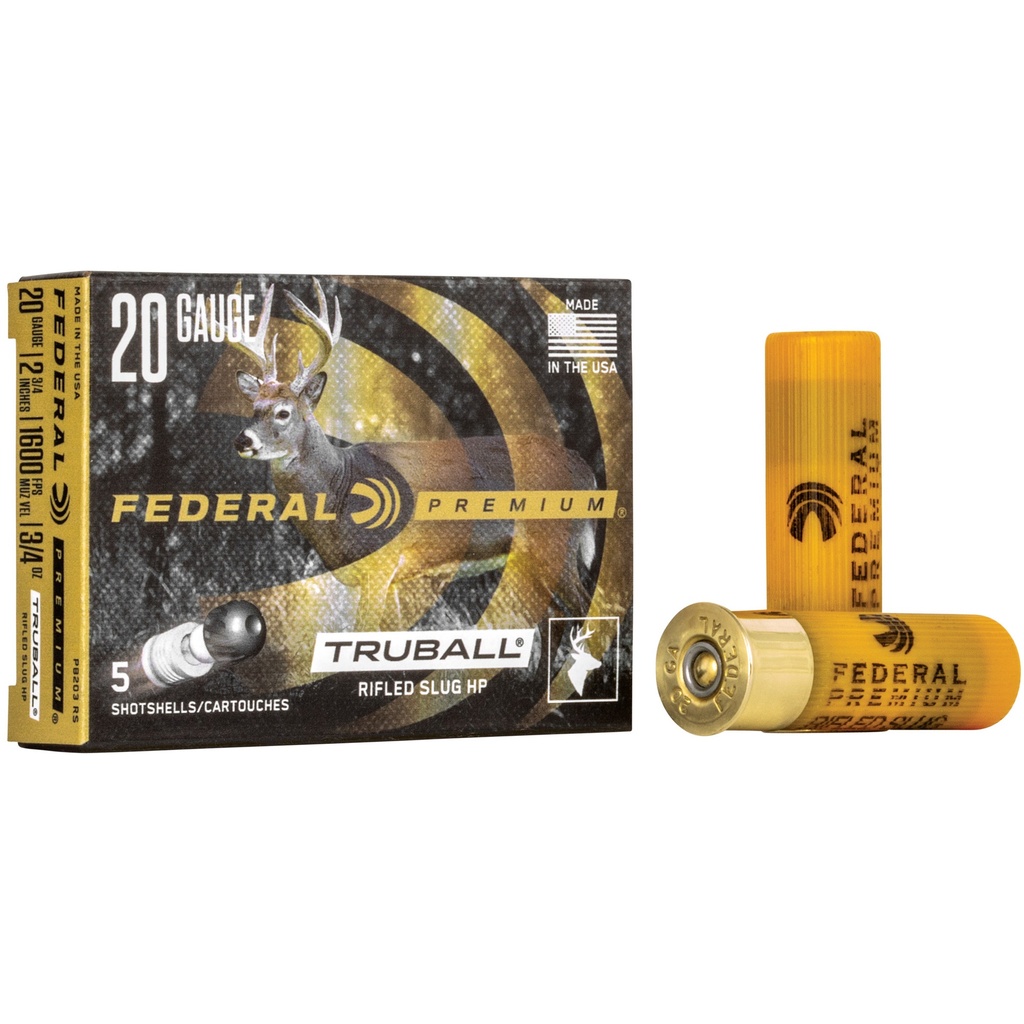 Federal FED PRM 20GA 2.75" RIFLED SLUG 5/250