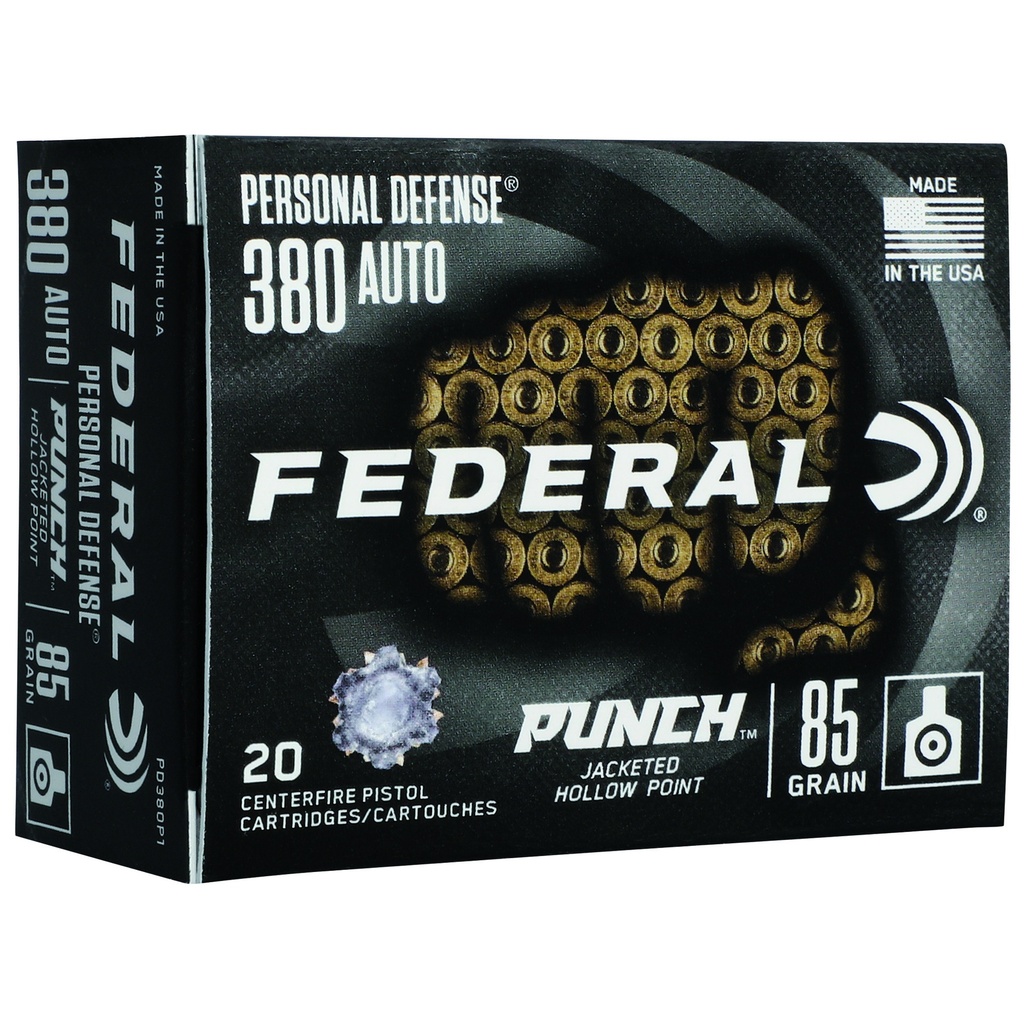 Federal FED PD PUNCH 380AUTO 85GR JHP 20/200
