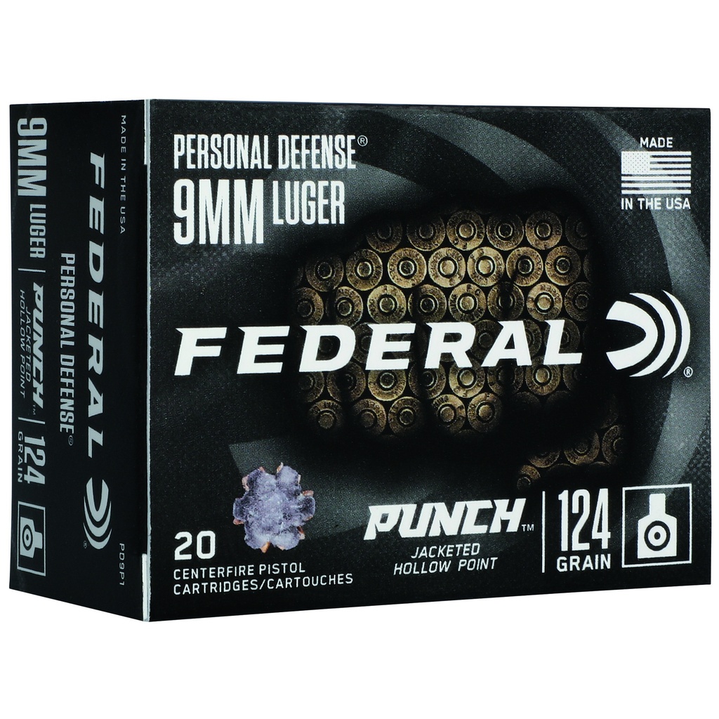 Federal FED PUNCH 9MM 124GR PUNCH JHP 20/200