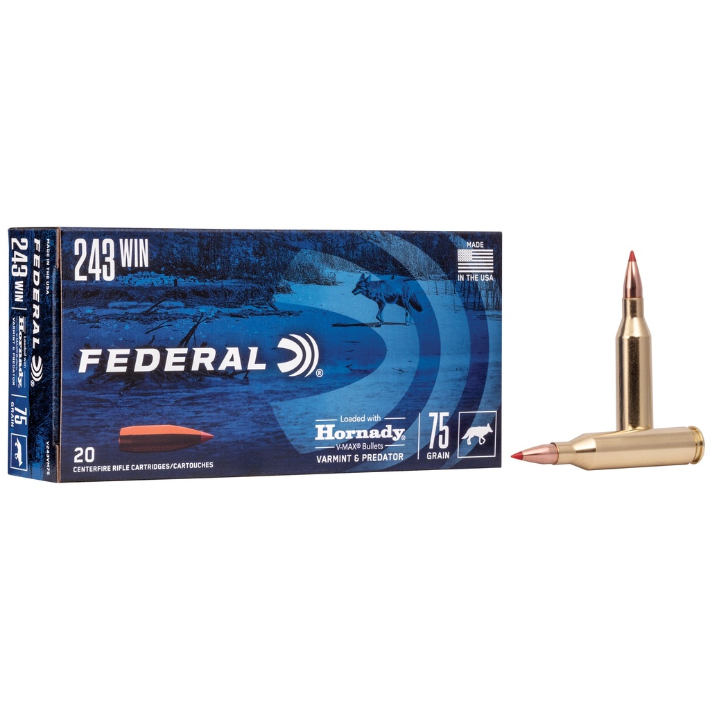 Federal FED V&P 243WIN 75GR V-MAX 20/200