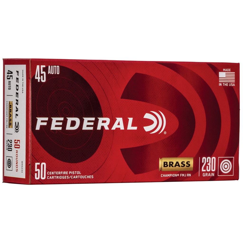 Federal FED CHAMP 45ACP 230GR FMJ BRSS 50/1
