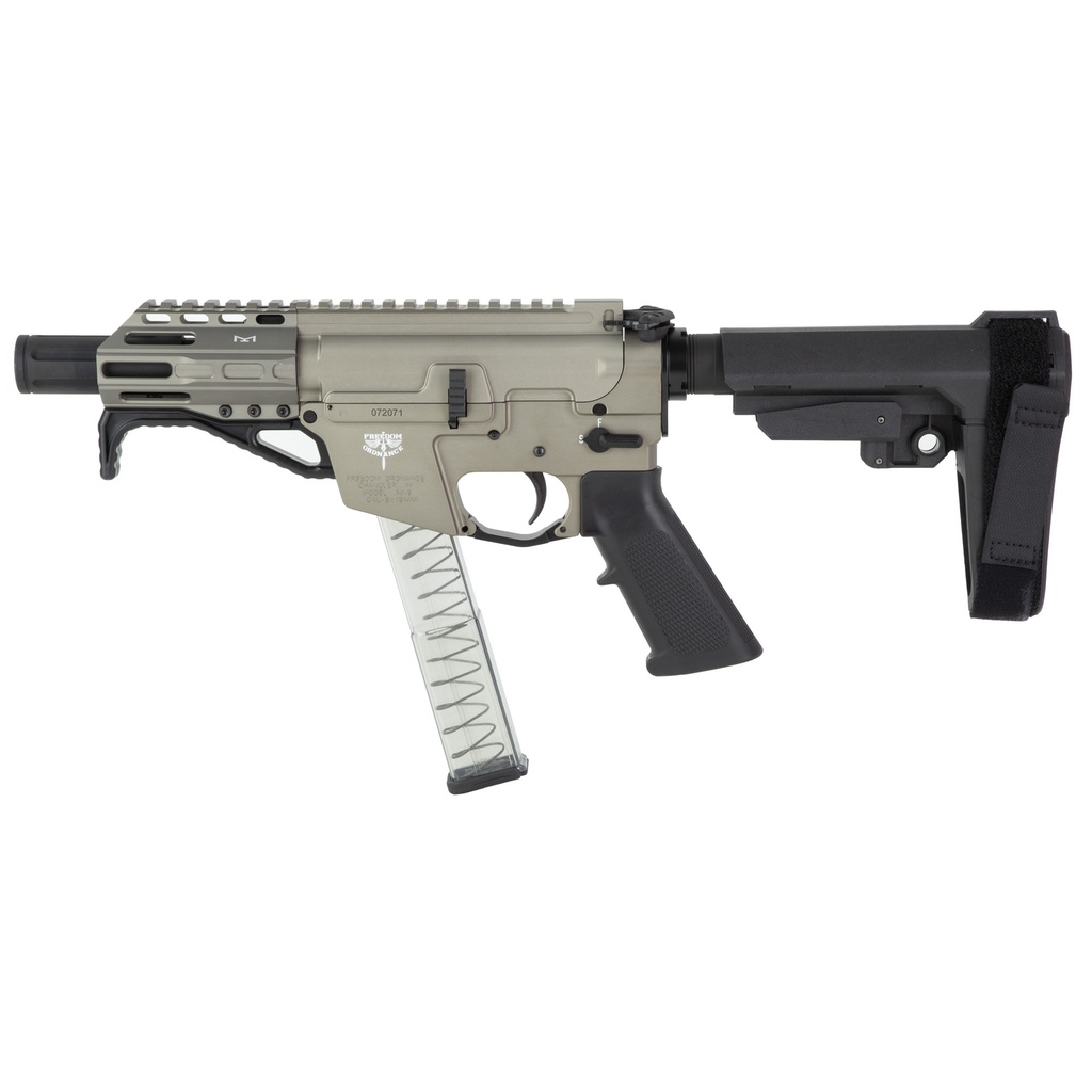 Freedom Ordnance FRD ORD FX9 SBA3 9MM 4" 32RD FDE