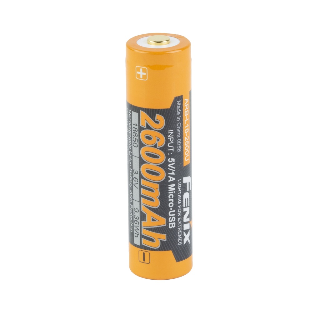 FENIX 2600MAH USB 18650 RCHRGBL BAT