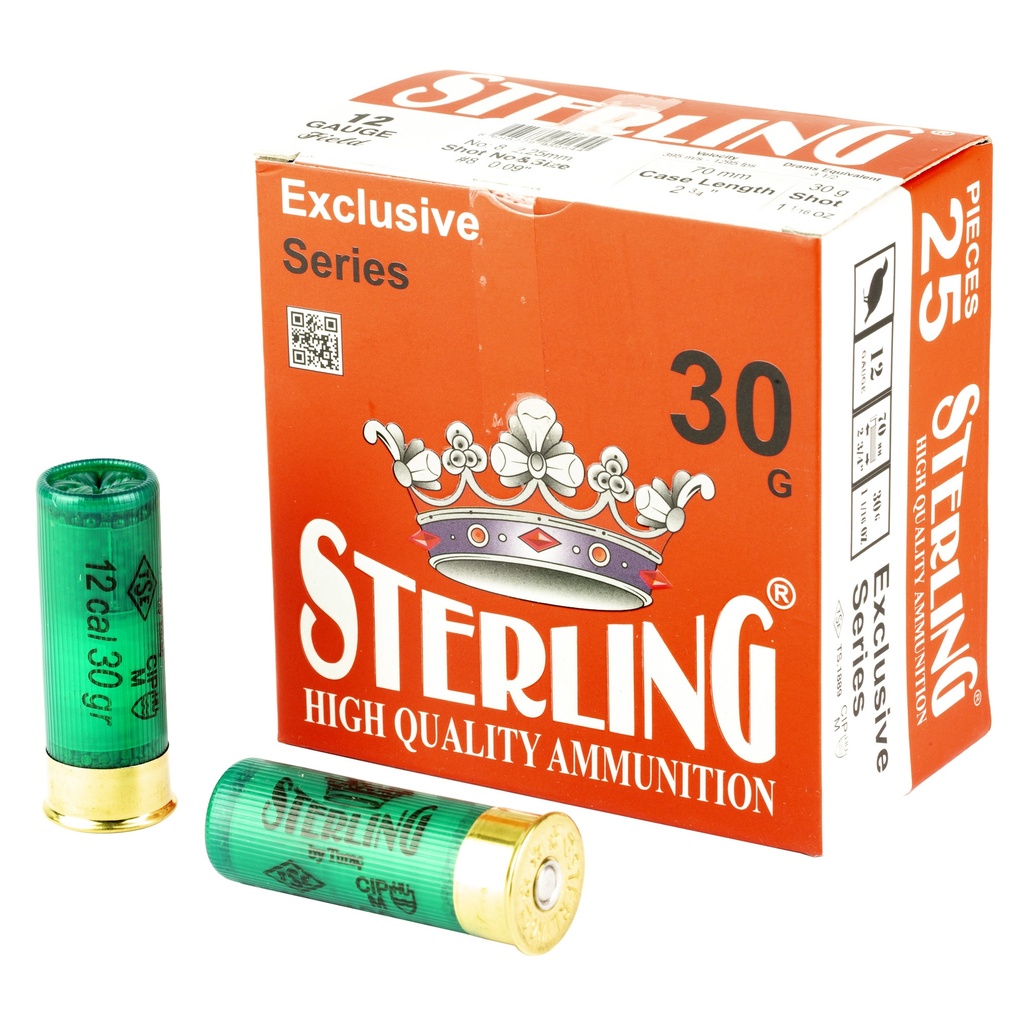 STERLING EXCLSV 12GA 2.75" #8 25/250