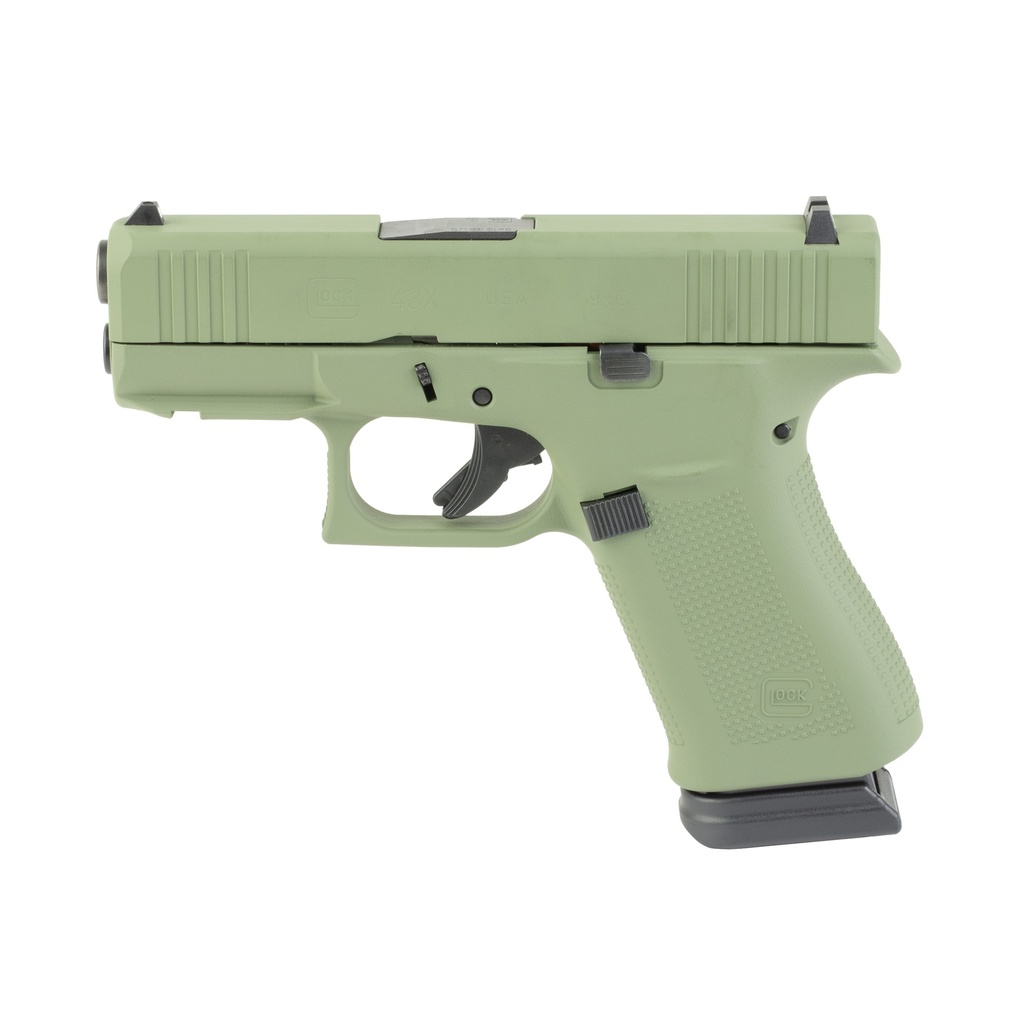 GLOCK 43X 9MM 15RD OD GREEN FRT RAIL