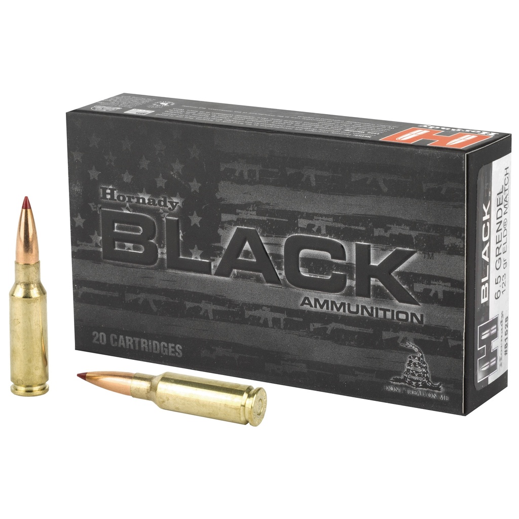 Hornady HRNDY BLACK 6.5GREN 123GR ELD 20/200