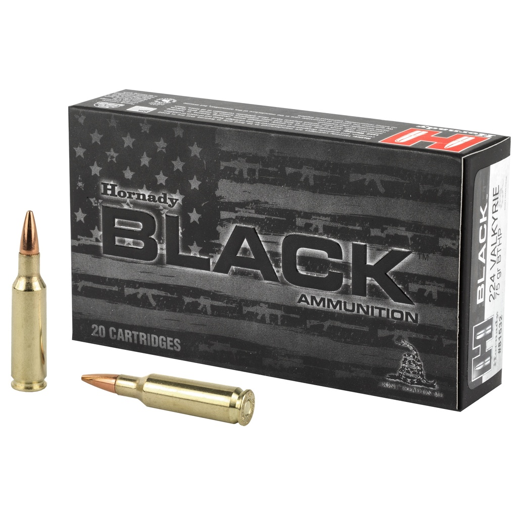 Hornady HRNDY BLACK 224VLK 75GR BTHP 20/200