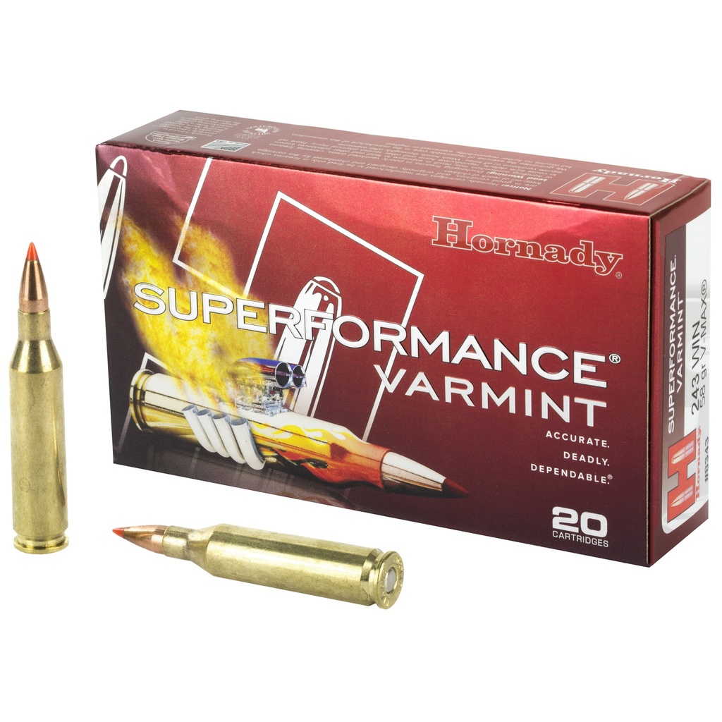 Hornady HRNDY SF 243WIN 58GR VMAX 20/200