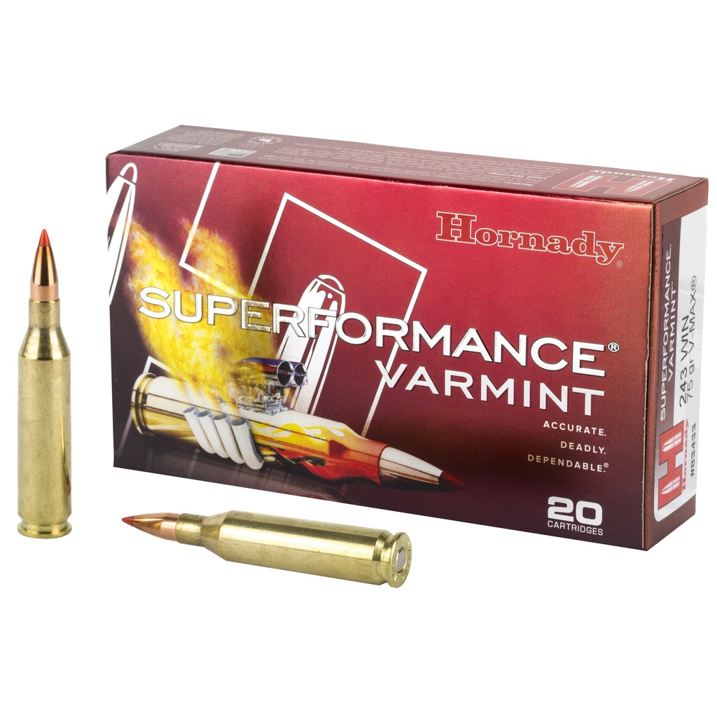 Hornady HRNDY SF 243WIN 75GR VMAX 20/200