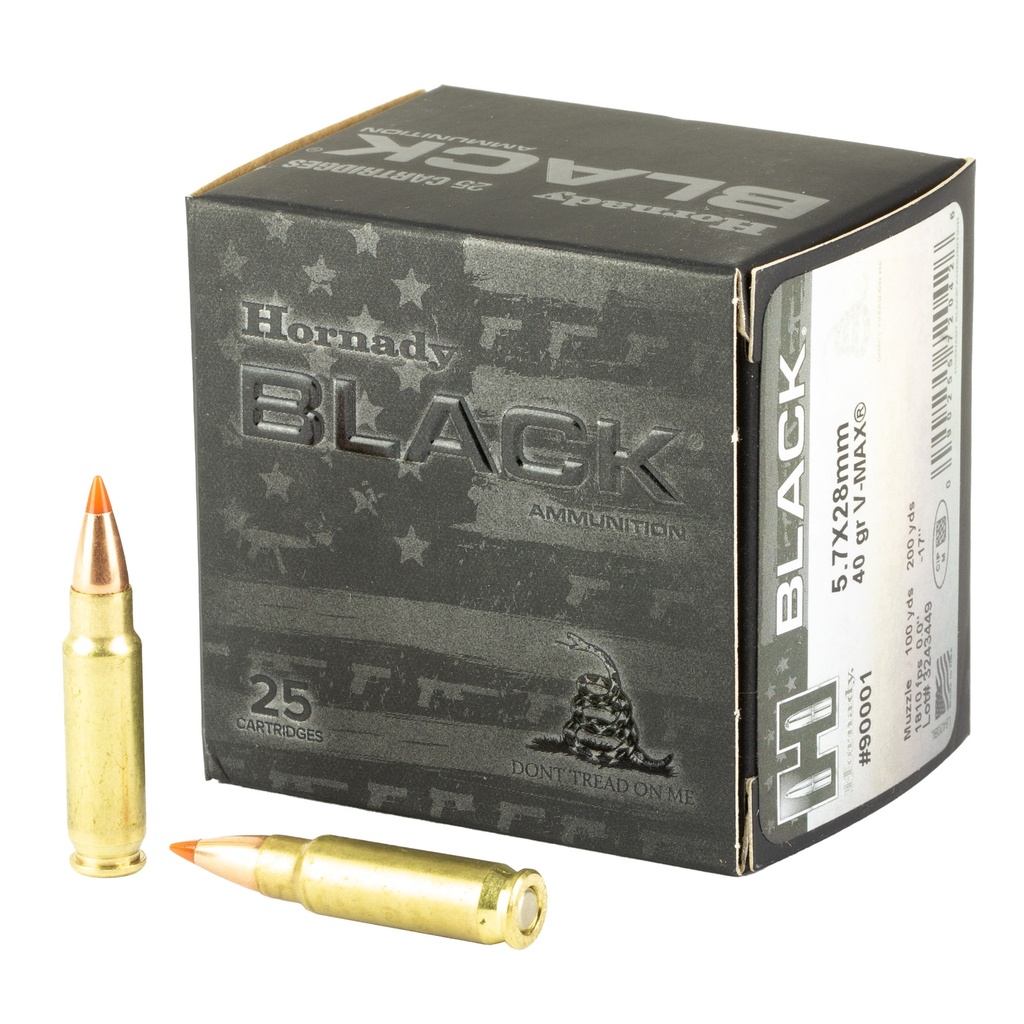 Hornady HRNDY BLACK 5.7X28MM 40GR V-MAX 25/250