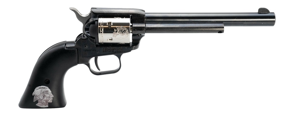 HERITAGE 22LR/WMR 6R BLACK/NI ENG BUF