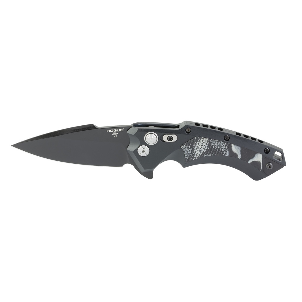 HOGUE X5 3.5" SPEAR PNT BLK/BLK G10