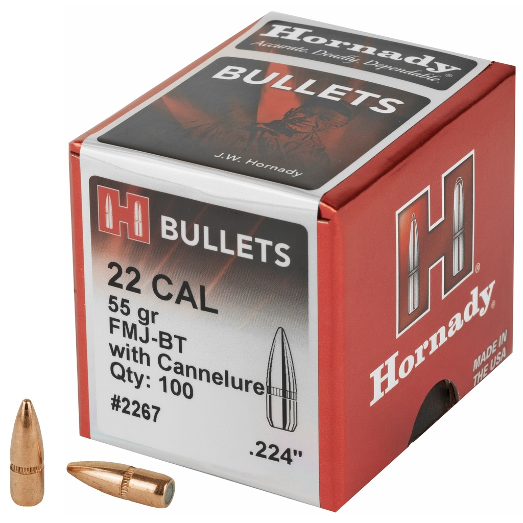 Hornady HRNDY 22CAL .224 55GR W/C 100CT