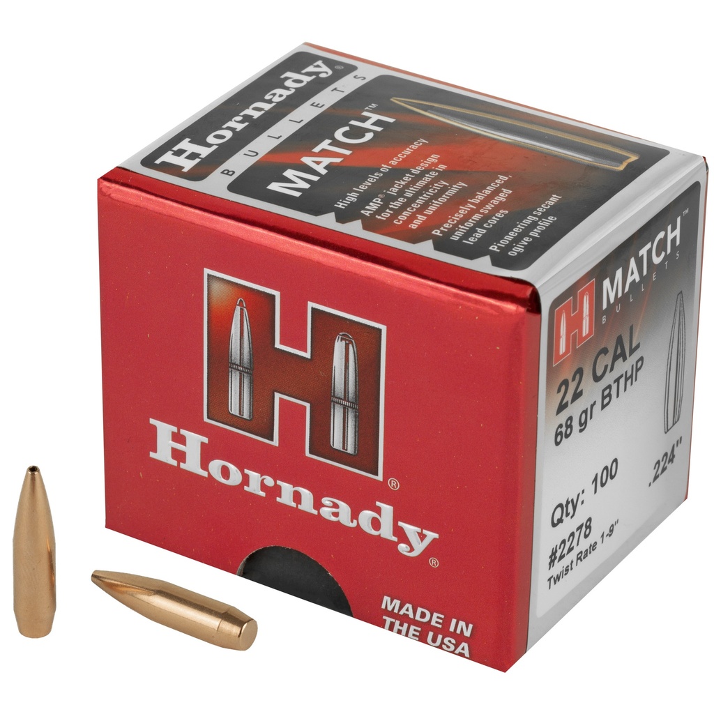 Hornady HRNDY MATCH 22CAL .224 68GR 100CT
