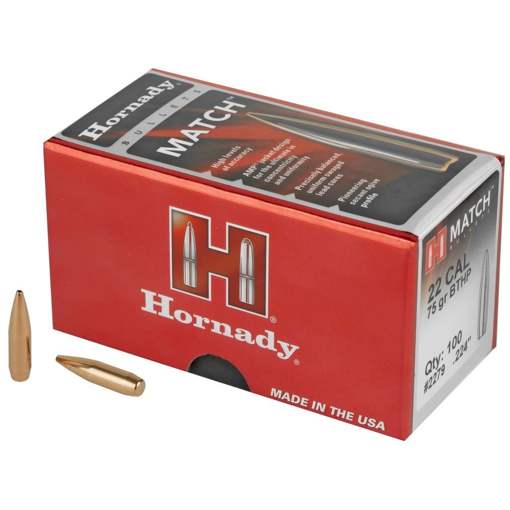 Hornady HRNDY MATCH 22CAL .224 75GR 100CT