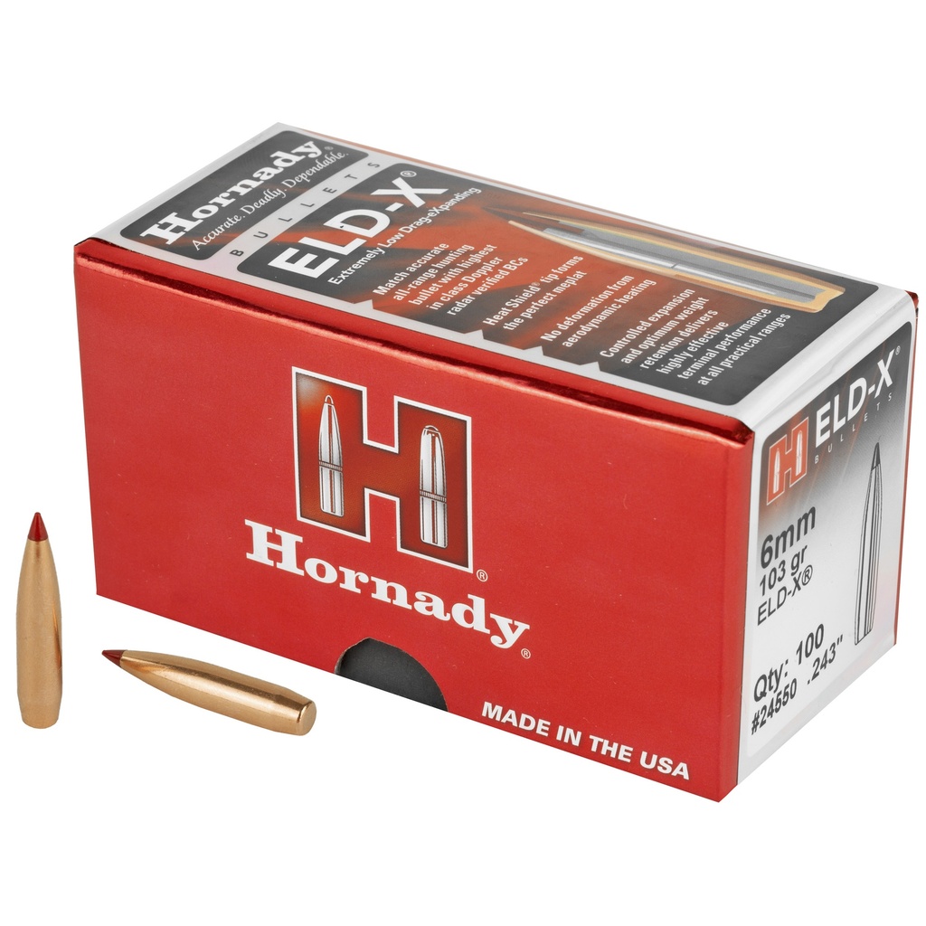 Hornady HRNDY ELD-X 6MM .243 103GR 100CT