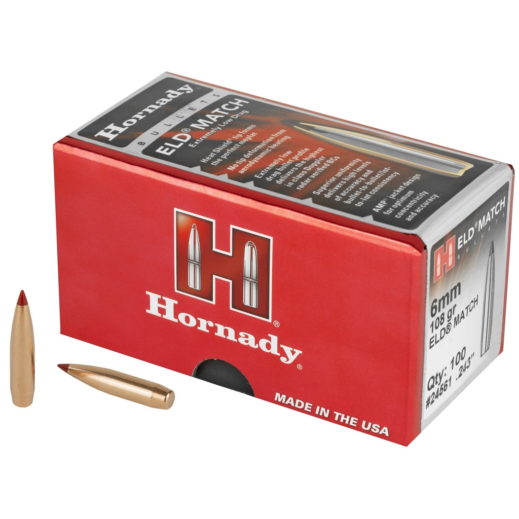 Hornady HRNDY ELD-M 6MM .243 108GR 100CT