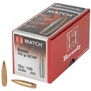 Hornady HRNDY MATCH 6MM .243 105GR 100CT