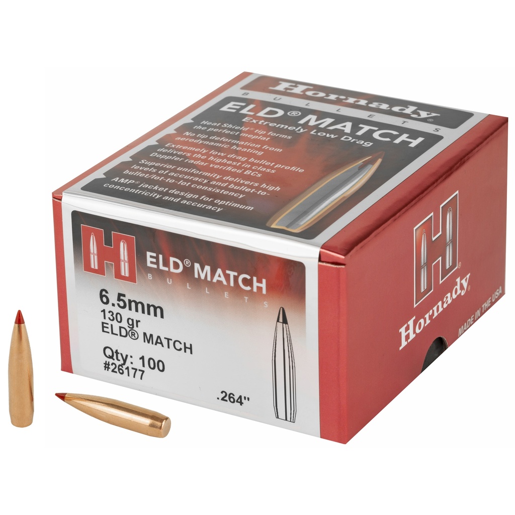 Hornady HRNDY ELD-M 6.5MM .264 130GR 100CT