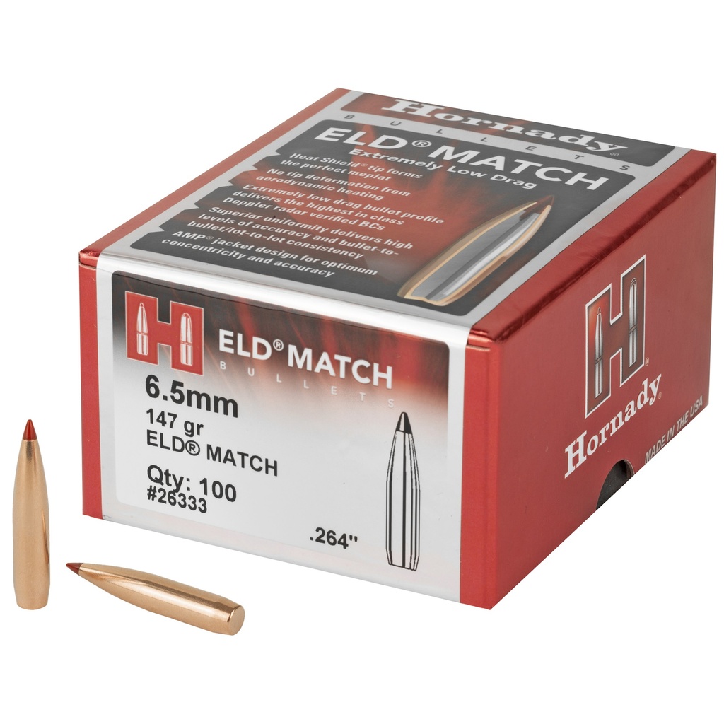 Hornady HRNDY ELD-M 6.5MM .264 147GR 100CT