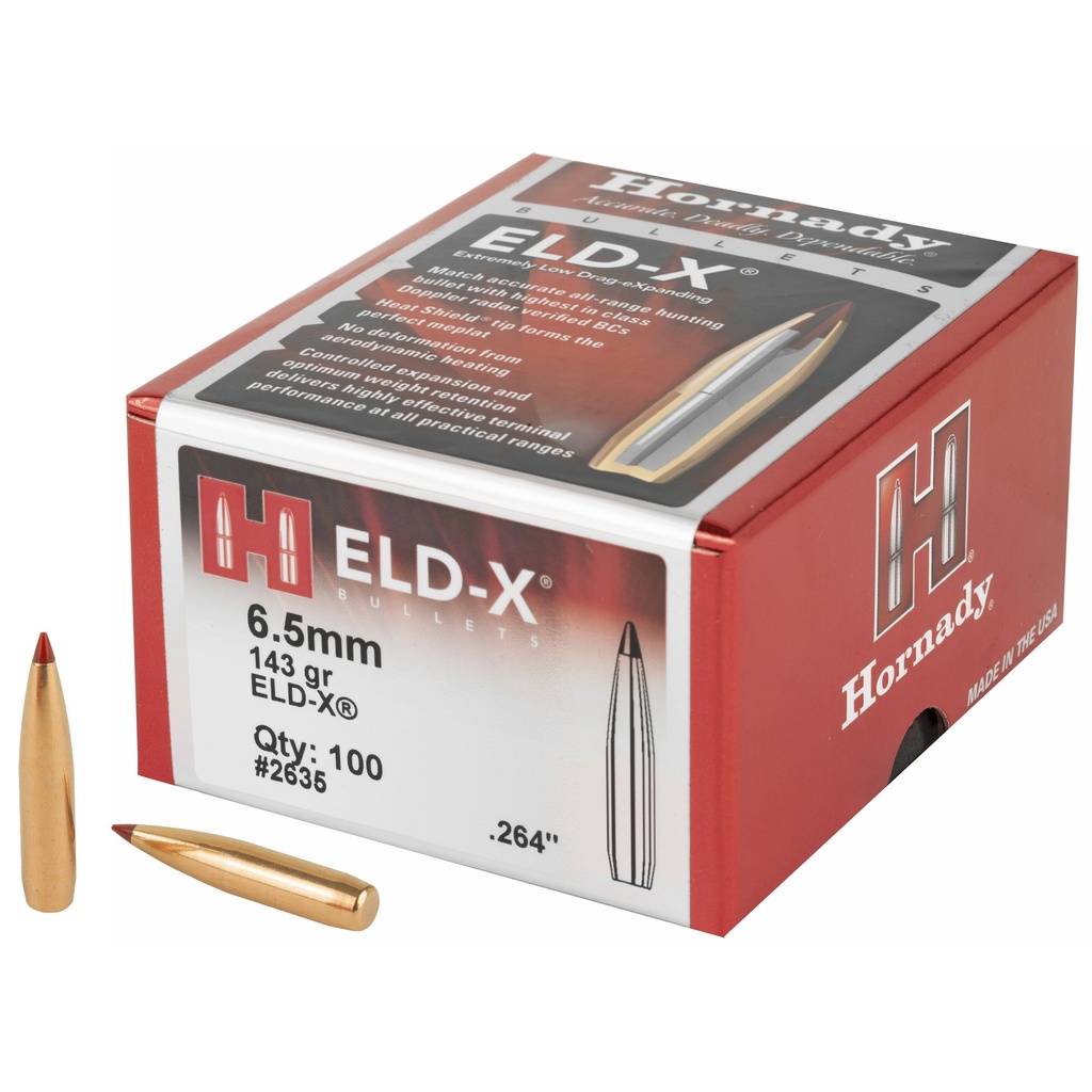 Hornady HRNDY ELD-X 6.5MM .264 143 GR 100CT