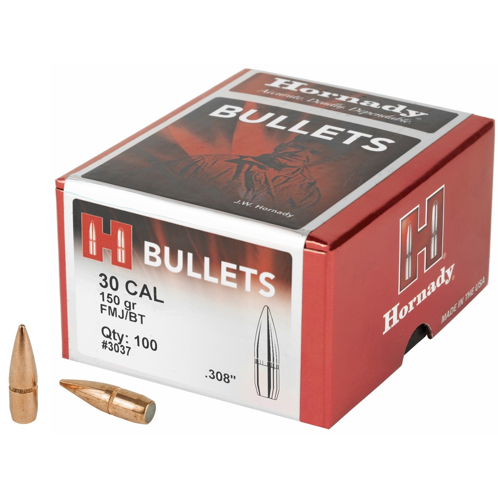Hornady HRNDY FMJ-BT 30CAL .308 150GR 100CT