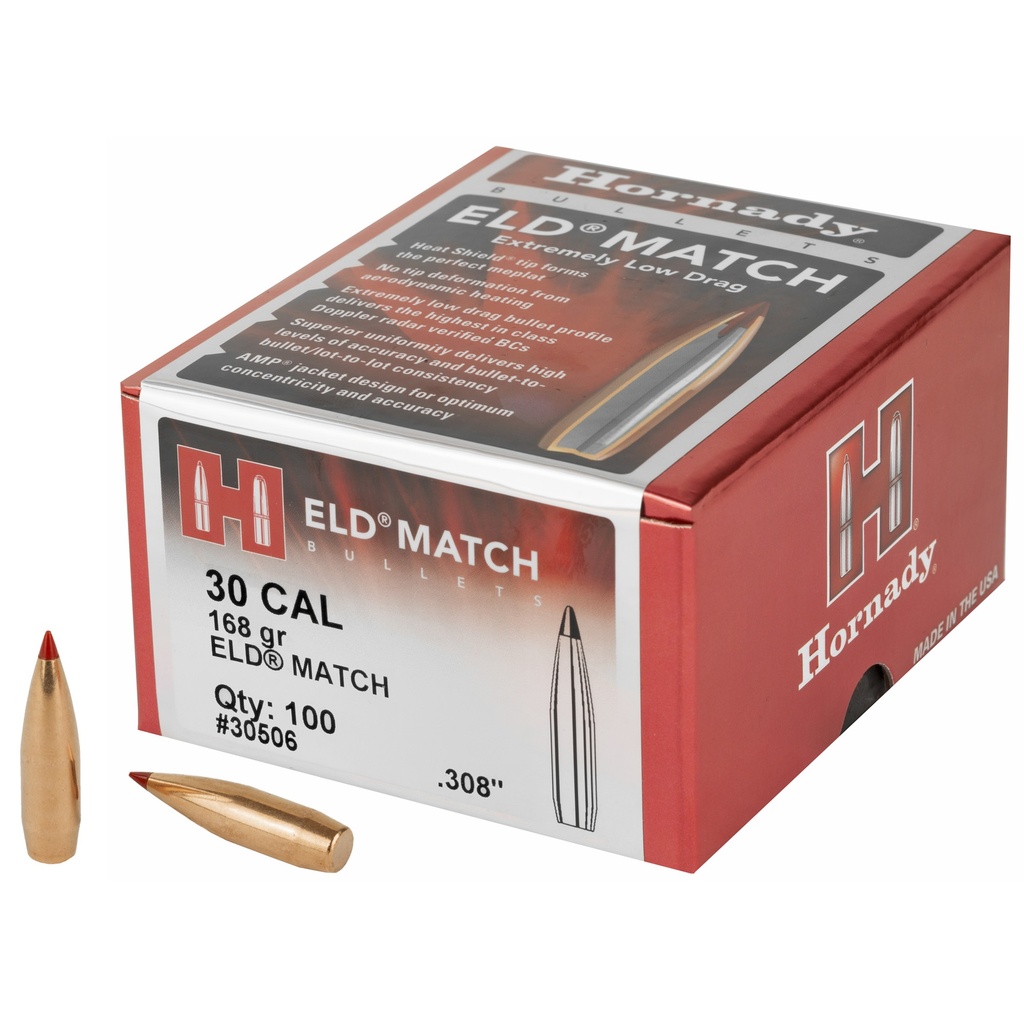 Hornady HRNDY ELD-M 30CAL .308 168GR 100CT