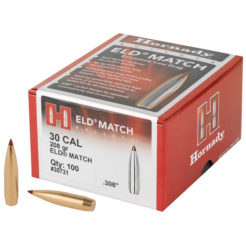 Hornady HRNDY ELD-M 30CAL .308 208GR 100CT