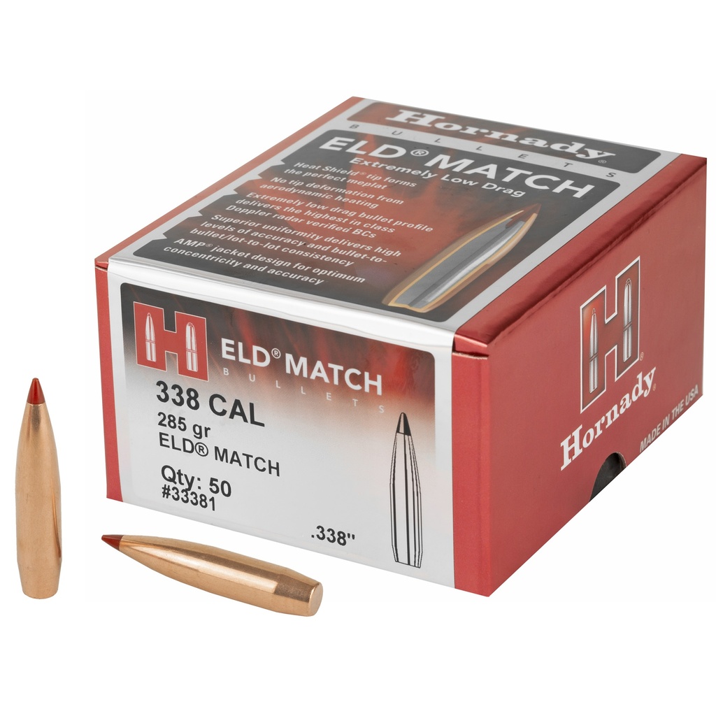 Hornady HRNDY ELD-M 338CAL 285GR 50