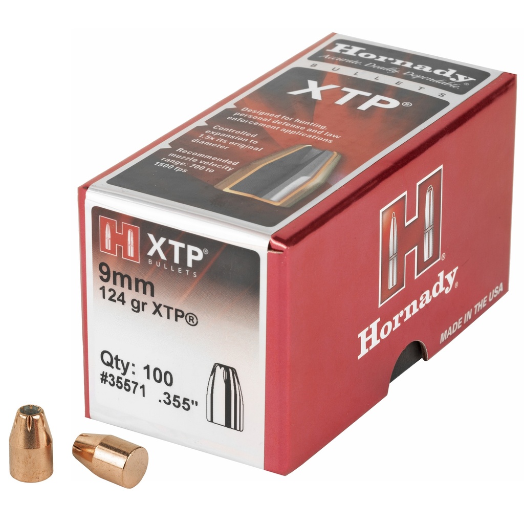 Hornady HRNDY XTP 9MM .355 124GR 100CT