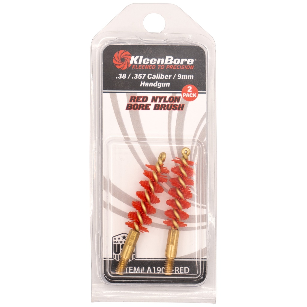 Kleen-Bore KLEEN BR 9MM RED BRUSH 2PK