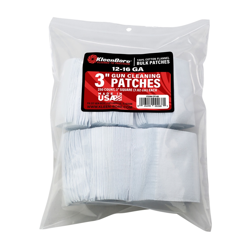 Kleen-Bore KLEEN BR SPR PATCH 12-16GA 250PK