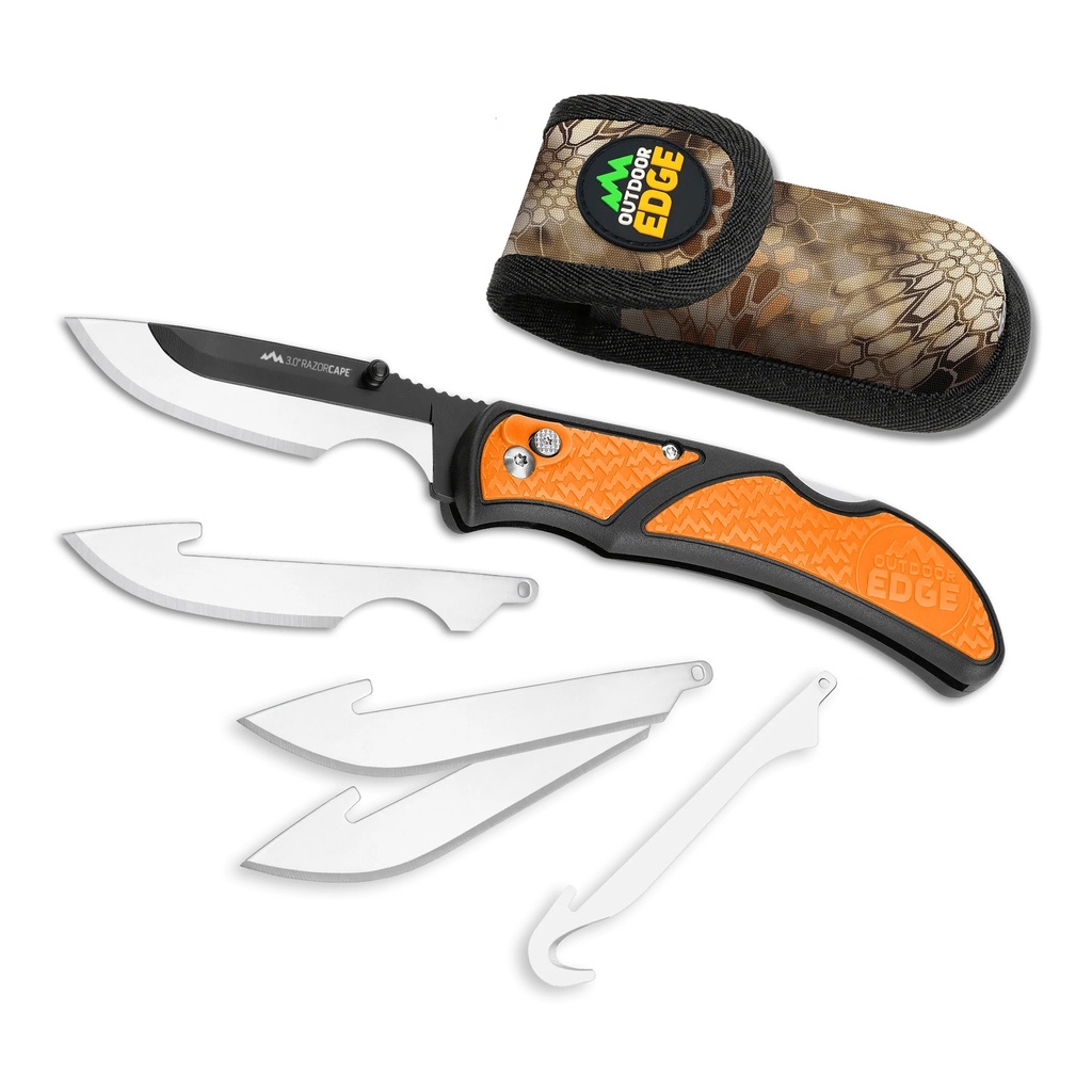 Outdoor Edge OD EDGE RAZOR-CAPE 3" ORANGE 5 BLDS
