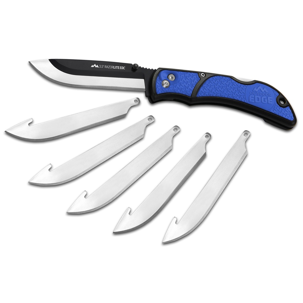 Outdoor Edge OD EDGE RAZOR-EDC LT 3.5" 6 BLDS BLU
