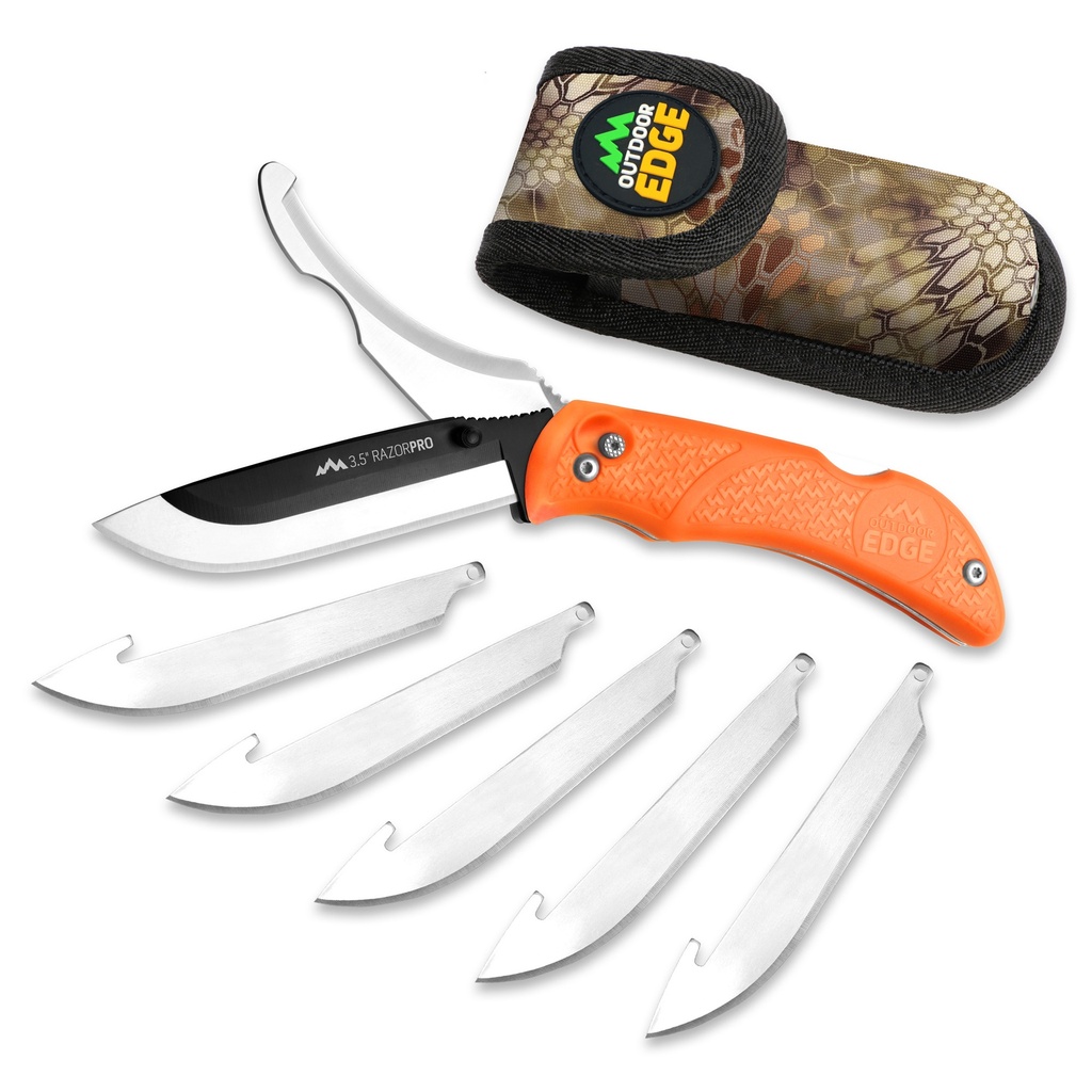 Outdoor Edge OD EDGE RAZOR-PRO G 3.5" 6 BLDS ORG