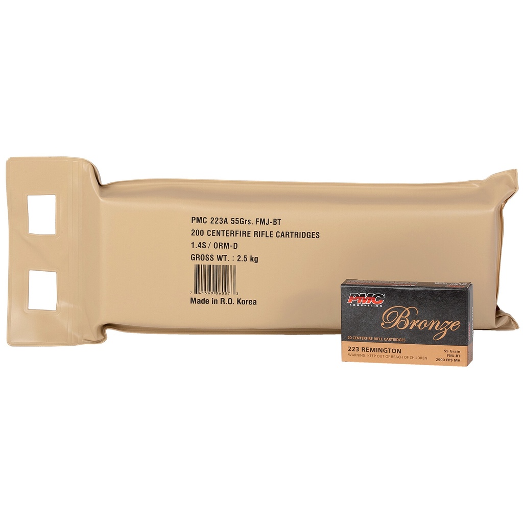 PMC BRONZE 223REM 55GR FMJ 10 BX BP