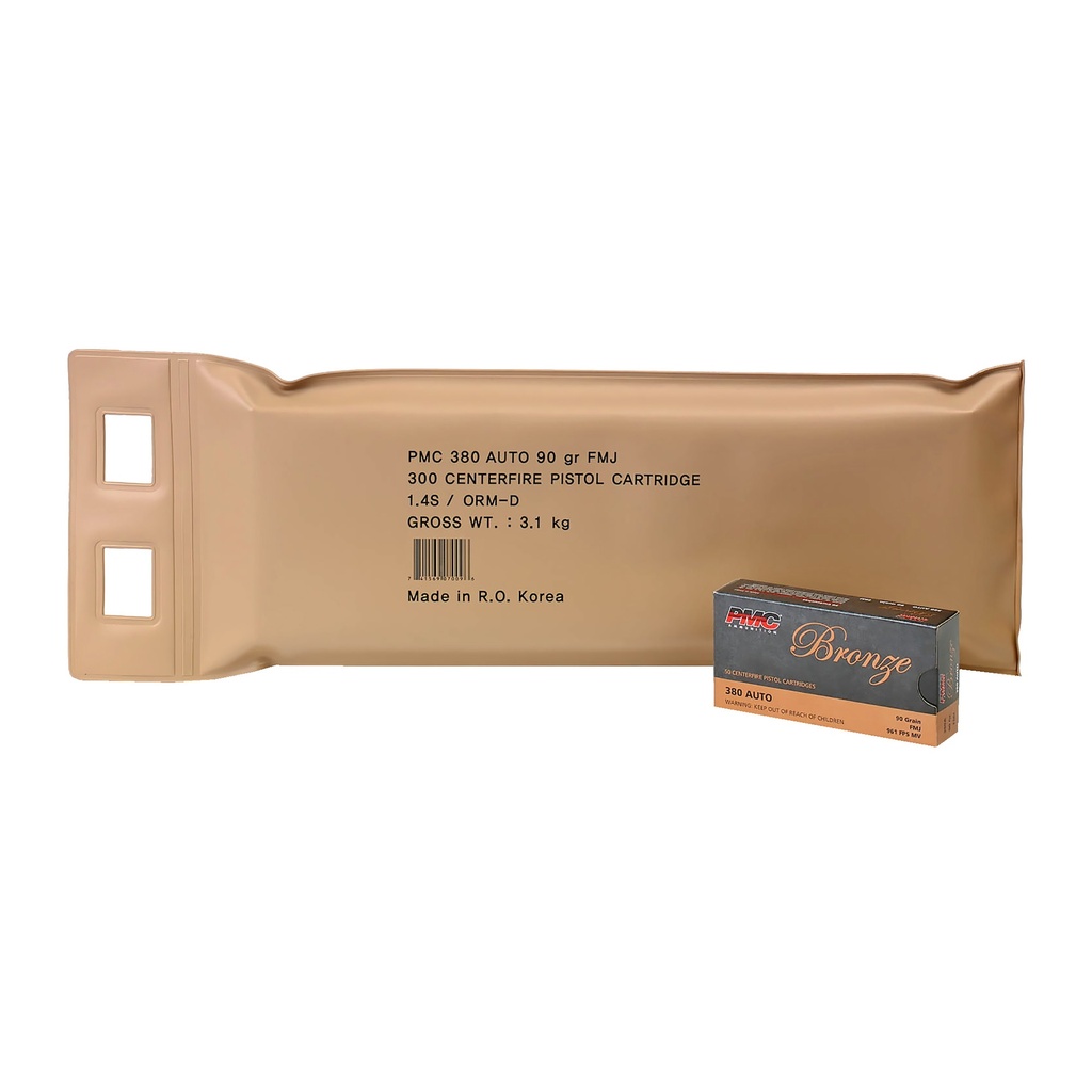 PMC BRONZE 380ACP 90GR FMJ 6 BX BP