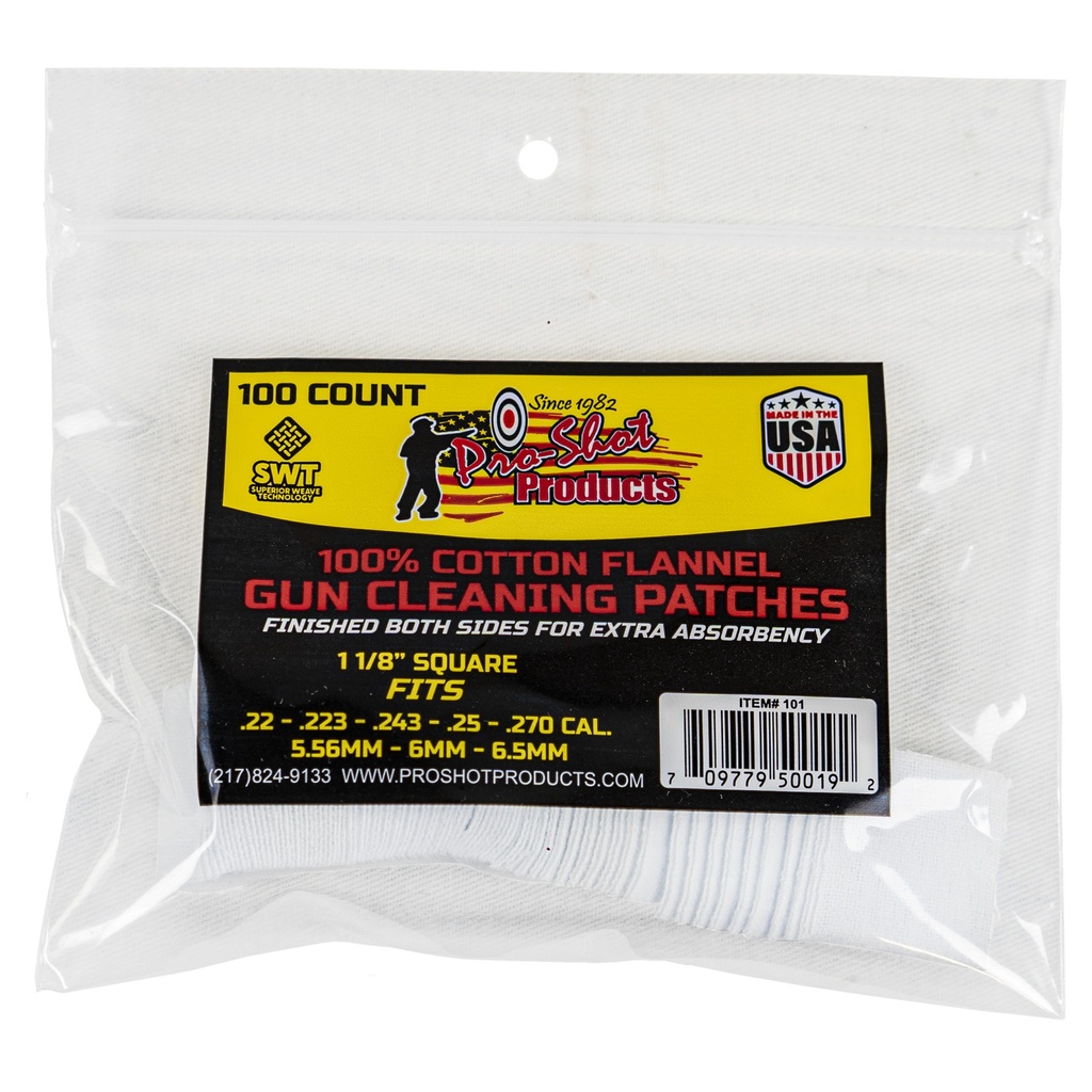 PRO-SHOT PATCH .22-.270CAL 100CT