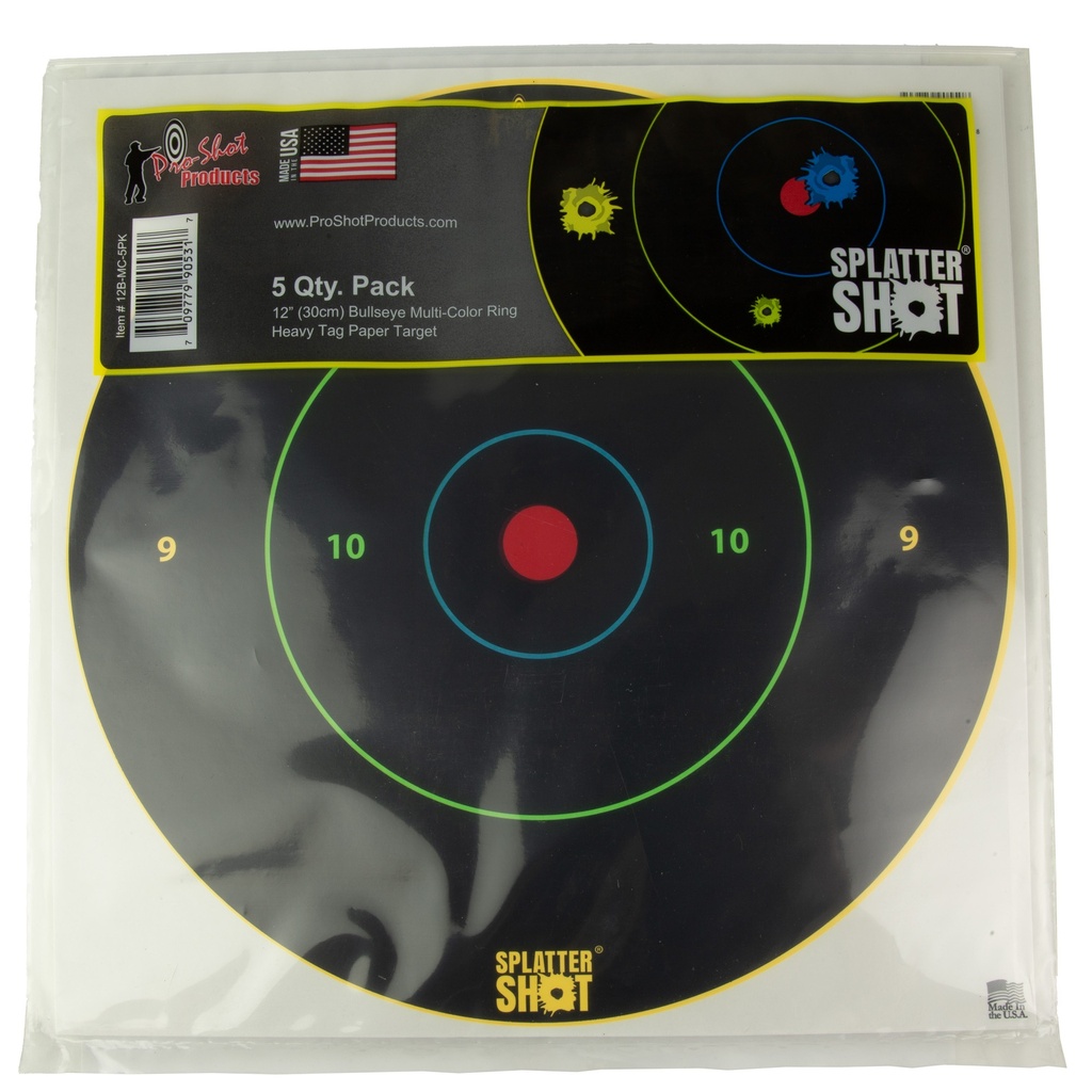 Pro-Shot Products PROSHOT 12" MULTI CLR BULLSEYE 5PK