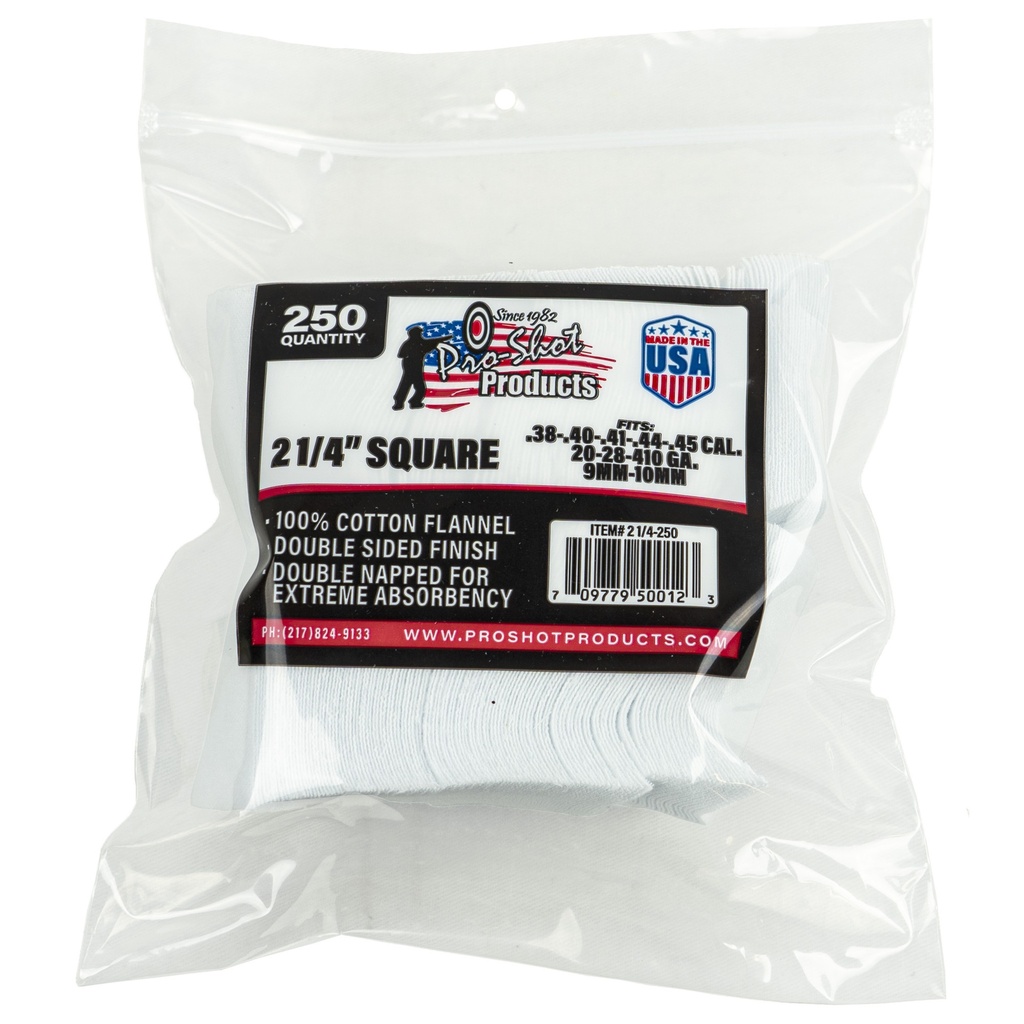 PRO-SHOT PATCH .35-.45CAL 2 1/4" 250