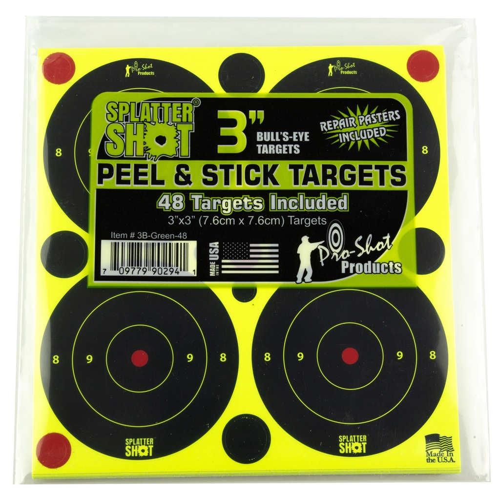 PRO-SHOT 3" GREEN BULLSEYE 48 PK