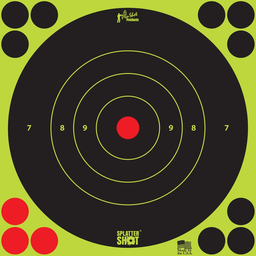 PRO-SHOT TARGET 8" GREEN BULLSEYE 6PK