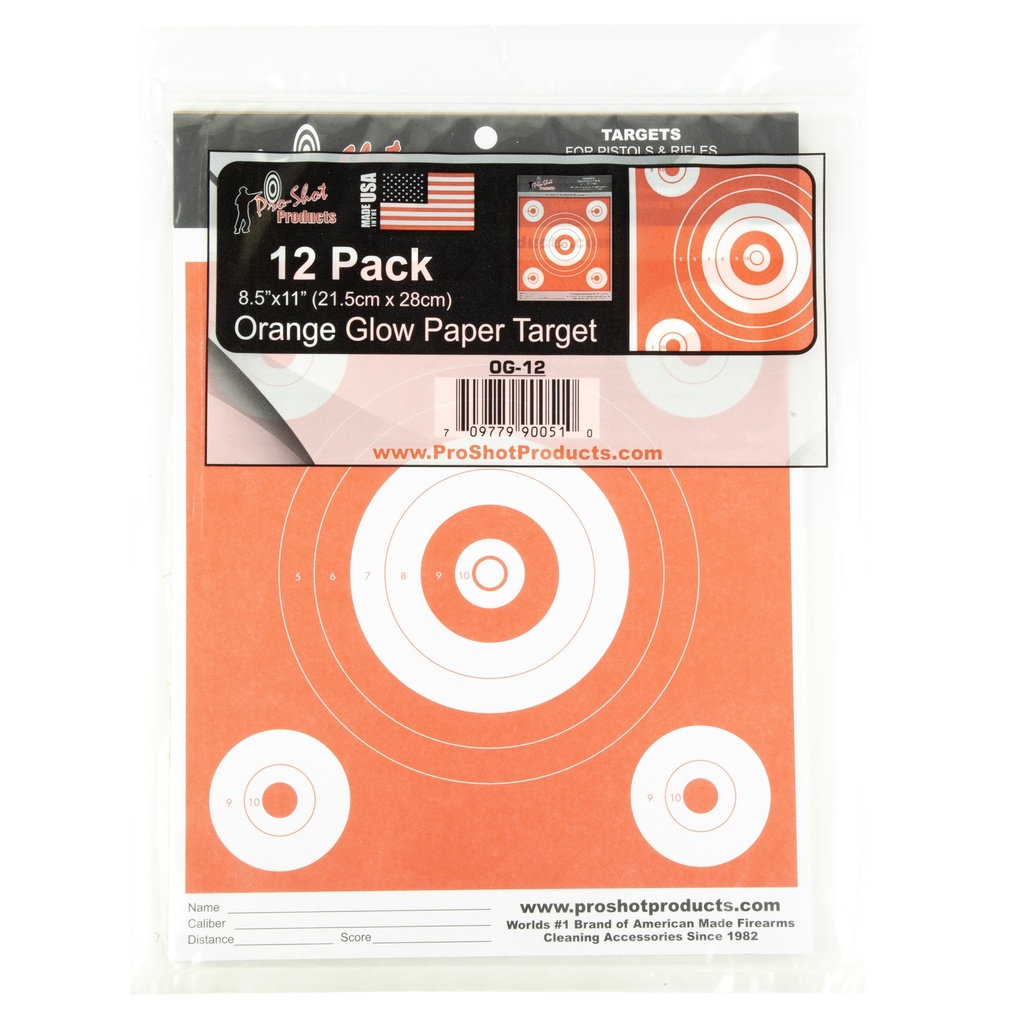 Pro-Shot Products PROSHOT 6" BULLSEYE DAY GLOW ORANGE