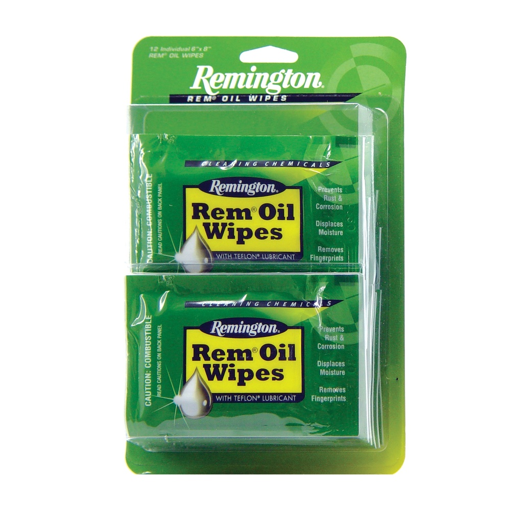 Remington REM REM-OIL 6"X8" WIPES 12/BX